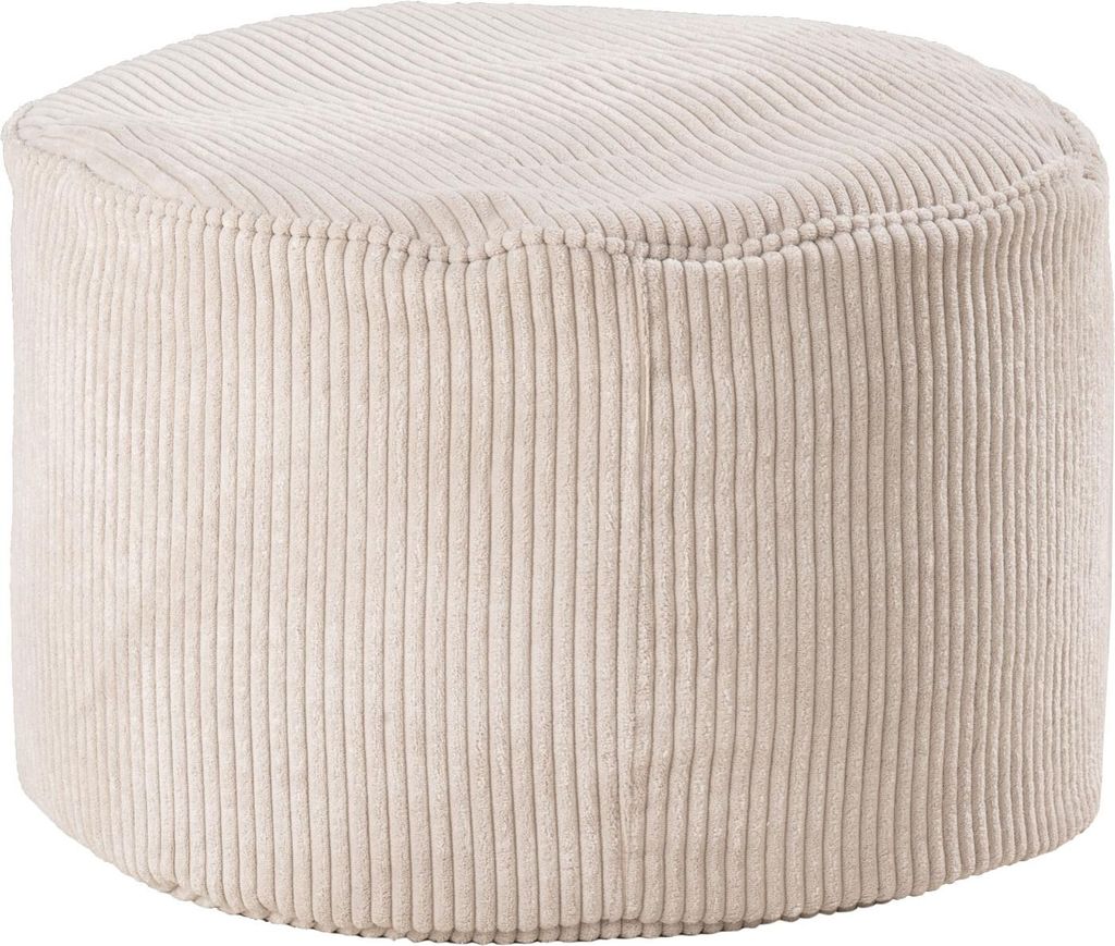 Sitzpouf - Beige - Cordbezug - EPS-Styropor-Kügelchen - Ø 55 cm