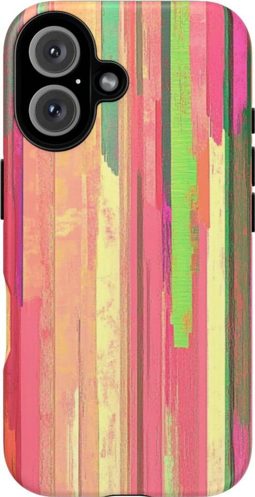 Abstrakte Kunst mit lebendigen, vertikalen Streifen – Hülle Kompatibel mit iPhone 16