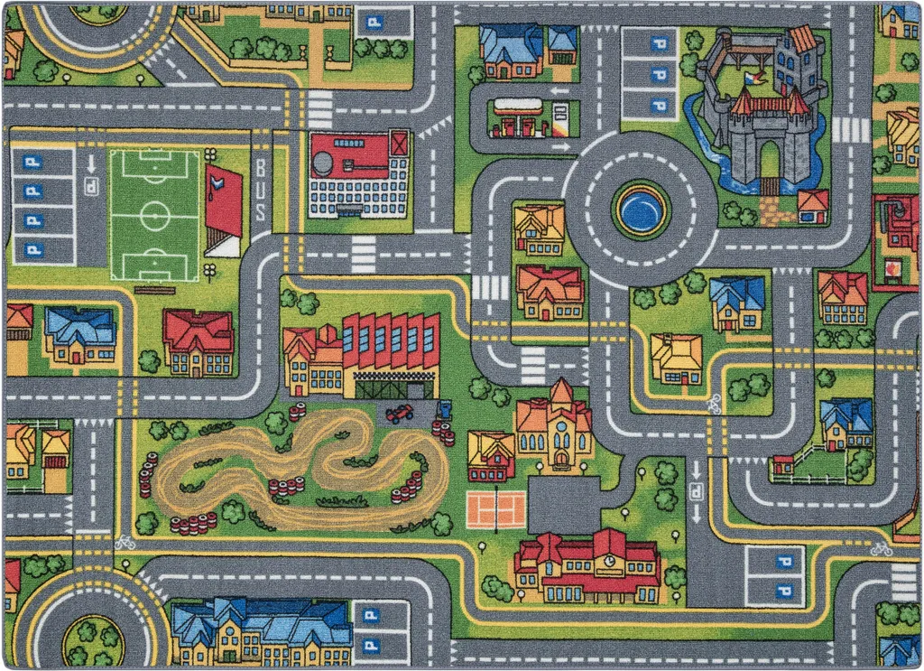 Aménager un Coin Jeu Enfant avec le Tapis de Route Gris 95x200 cm City