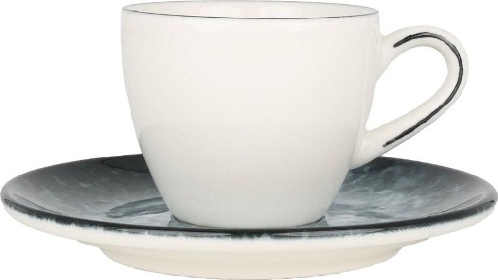 Bonna Sepia - Espressotassen und Untertasse - 80 cc - Porcelain - 6er set