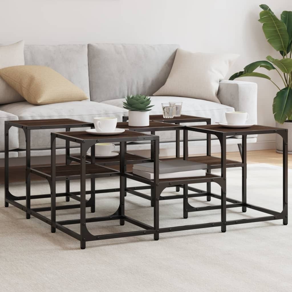 Maison Exclusive - Couchtisch Braun Eichen-Optik 91x91x40 cm Holzwerkstoff