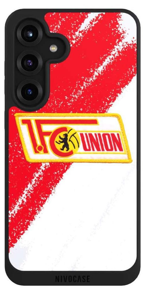 NIVOCASE Handyhülle für Samsung Galaxy S25+ Hülle NIVOpure Case Schwarz 1. FC Union Berlin Logo Offizielles Lizenzprodukt