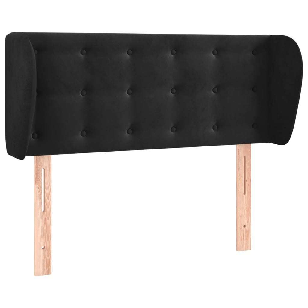 vidaXL Kopfteil mit Ohren Schwarz 83x23x78/88 cm Samt