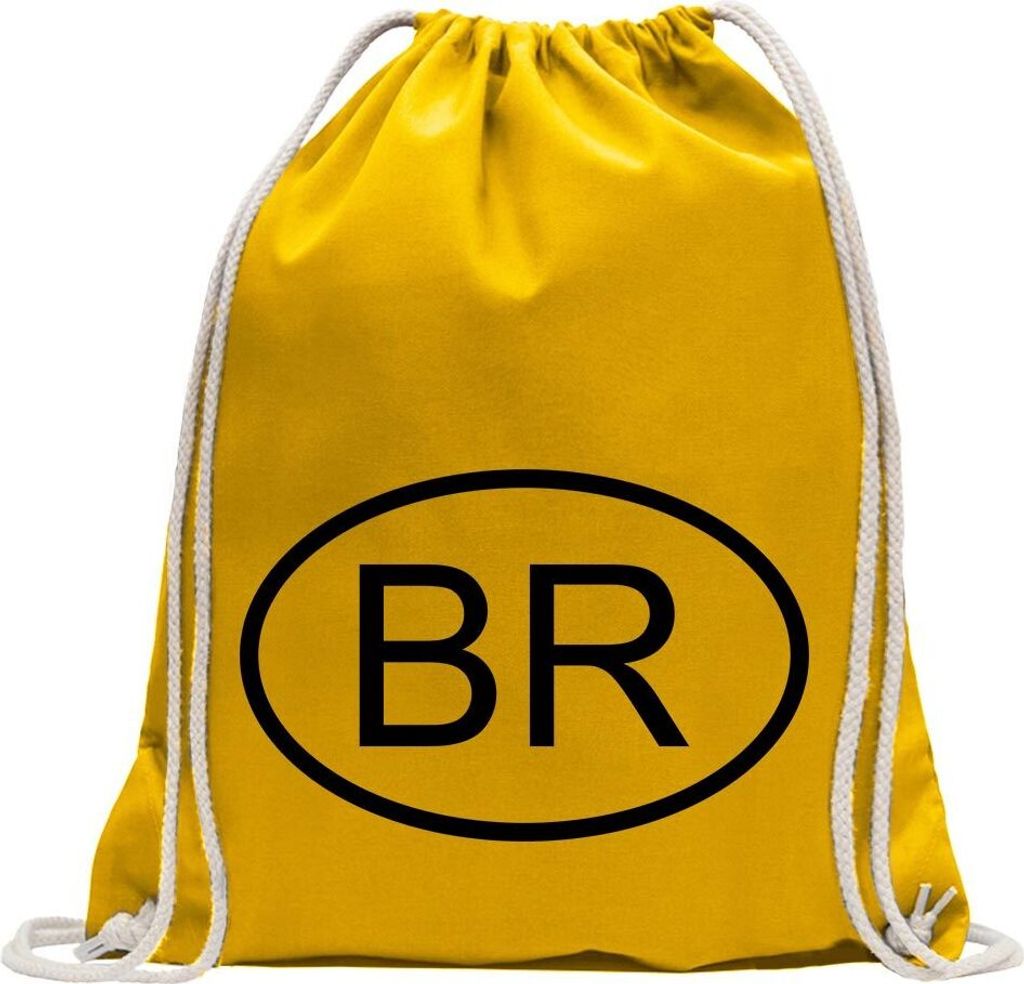 Kiwistar - Turnbeutel - gelb - Brasilien BR - Fun Rucksack Sport Beutel Gymsack Baumwolle mit Ziehgurt