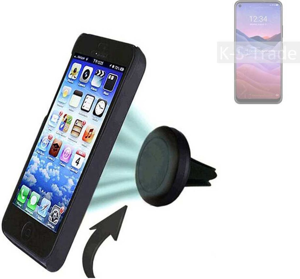K-S-Trade Kompatibel mit ZTE a1 Auto Handy Halterung KFZ Halter Lüftungsgitterhalterung Air Vent mount Smartphone Halter
