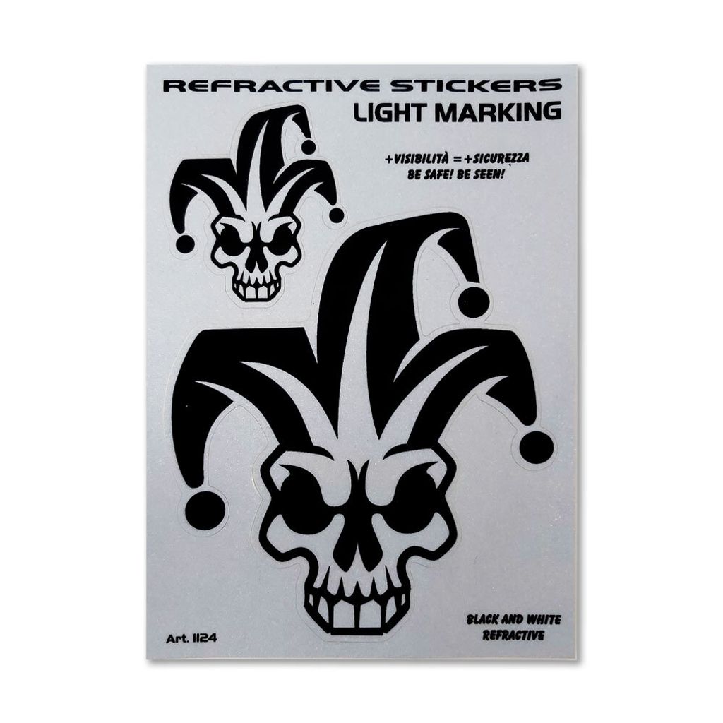 Aufkleber Reflektierende Schädel Joker-Sticker 9 x 13 cm