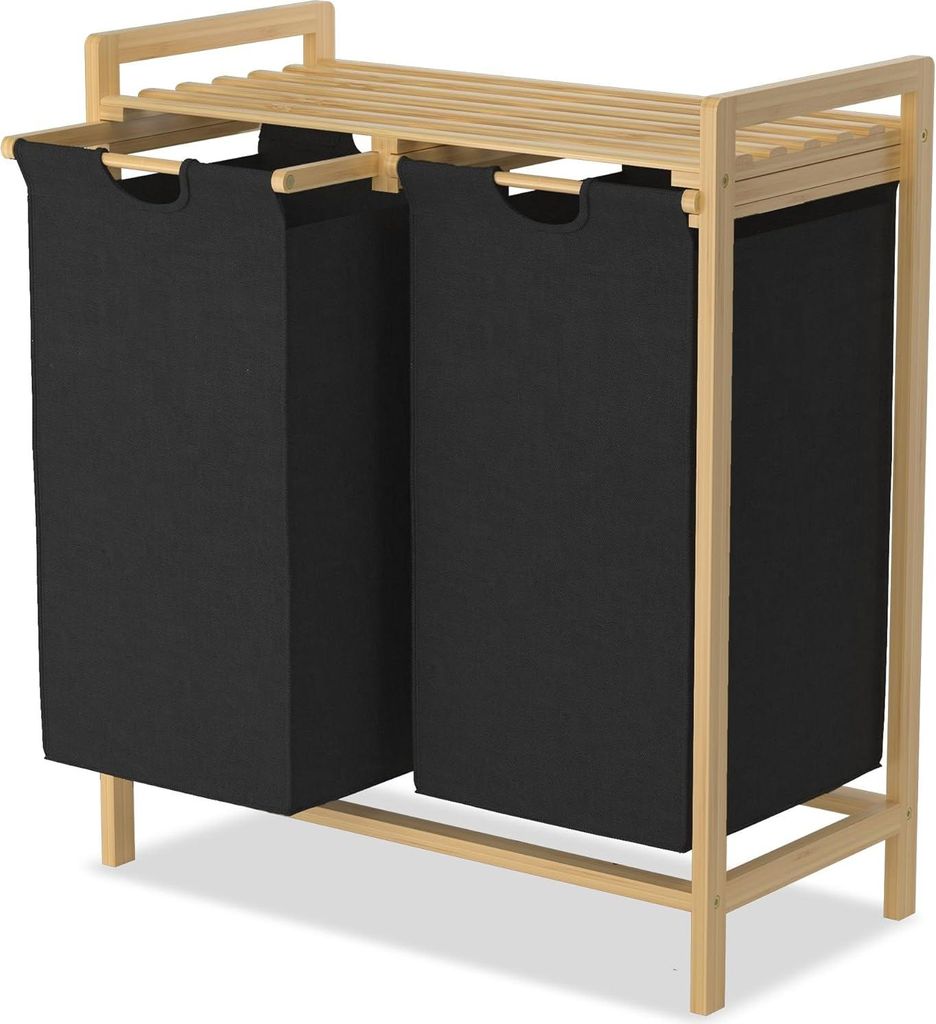 JOIEYOU Wäschekorb 2 Fächer 36L Wäschesammler Produktbild 