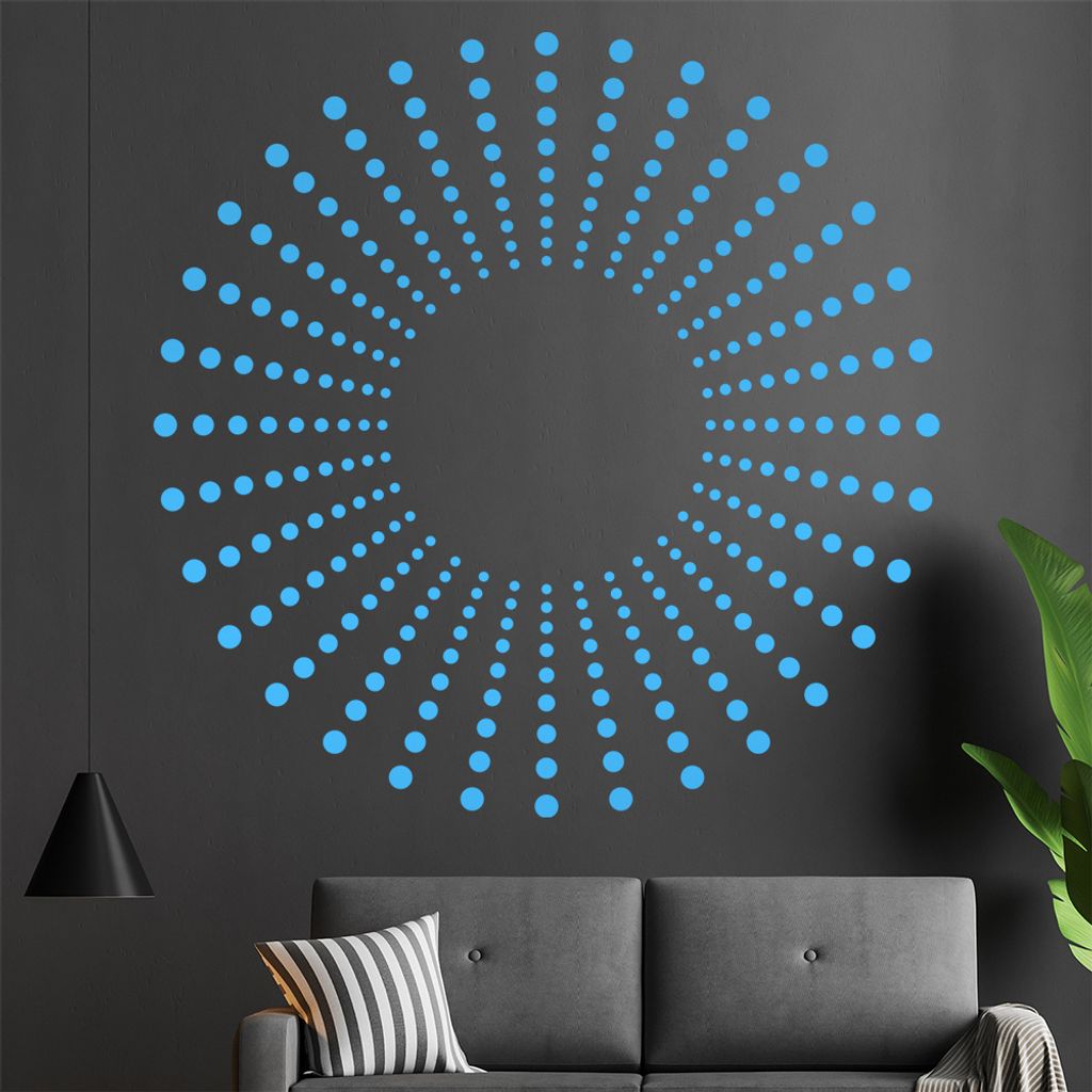 Punkte Ornament Wandtattoo in 6 Größen - Wandaufkleber Wall Sticker - Dekoration, Küche, Wohnzimmer, Schlafzimmer, Badezimmer
