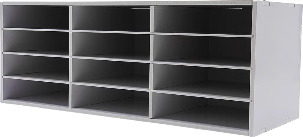 Organiseur de bureau blanc robuste avec compartiments pour littérature
