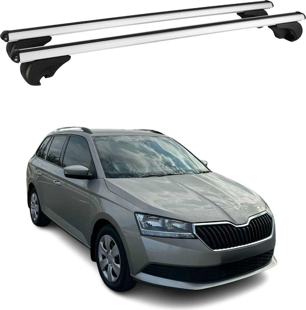 Dachträger Grundtäger für Skoda Fabia mk3 Kombi 2014-2021 75kg Alu Silber 2 tlg