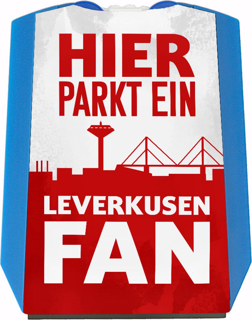 Hier parkt ein Leverkusen Fan Parkscheibe in Rot Weiß