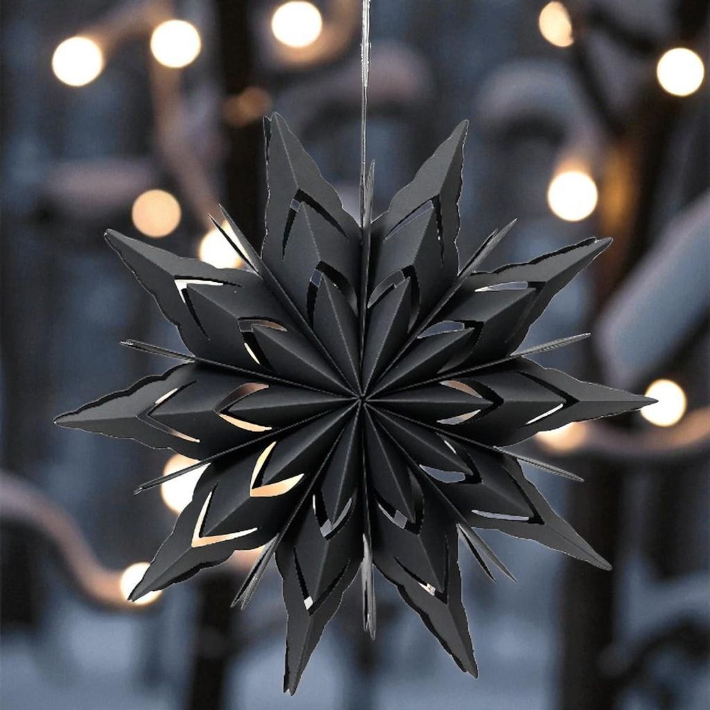 Hänge-Poinsettie - Schwarz - 40 cm - Weihnachtsdekoration