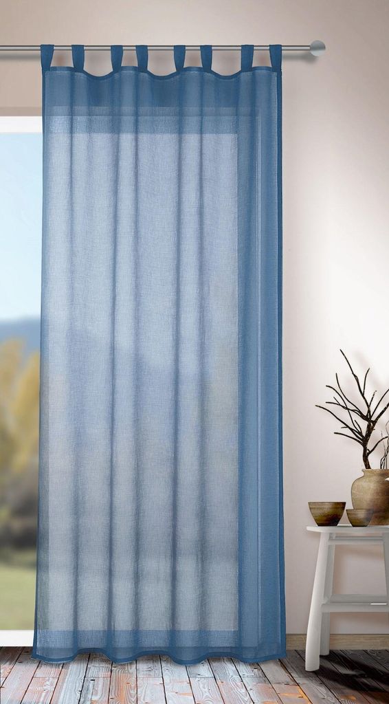 Schlaufenschal „Crepe/Gabin/Janis/Peking" mit Gardinenband - Albani: 245x135cm / Blau Größe (HxB): 245x135cm Farbe: Blau