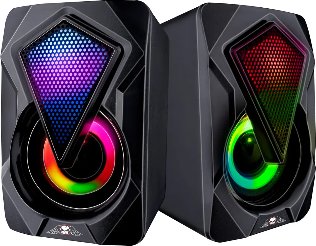 Haut-parleurs Bluetooth Noir USB : Solution Sonore avec LED pour Bureau