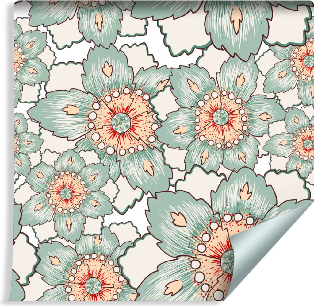 10m VLIES TAPETE Rolle Natur Vintage Bunte BLUMEN XXL