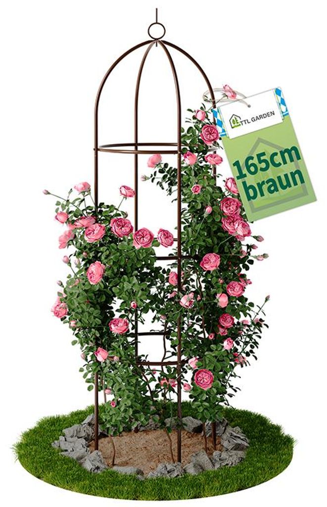 TTL GARDEN Rankhilfe Obelisk L 165x40cm braun – Rankgitter Produktbild 