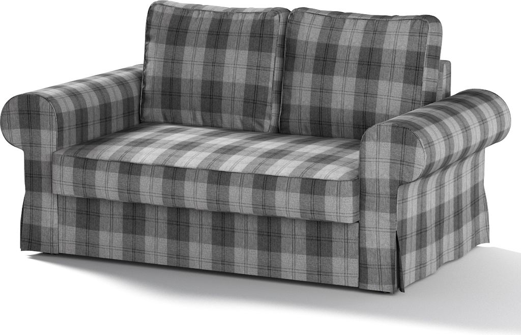 Dekoria Bezug für Backabro 2-Sitzer Sofa ausklappbar, grau-anthrazit, Bezug für Backabro 2-Sitzer Sofa