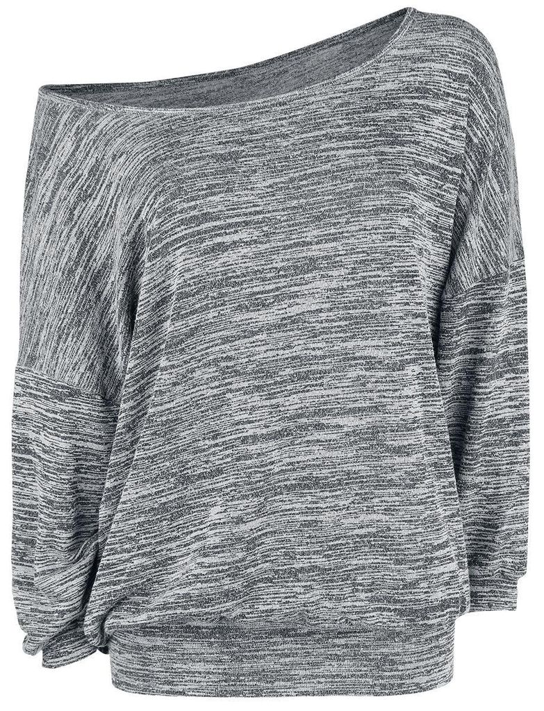 RED by EMP Damen grau-meliertes lockeres Langarmshirt - bequem und weit geschnitten XL