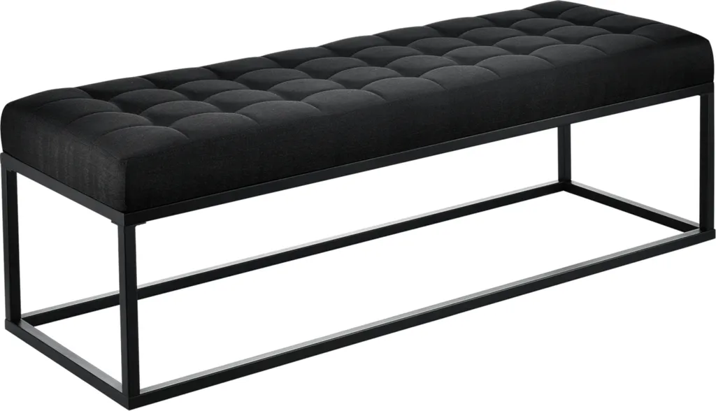 Banc Salta en métal noir 120 x 40 x 38 cm - Design industriel moderne