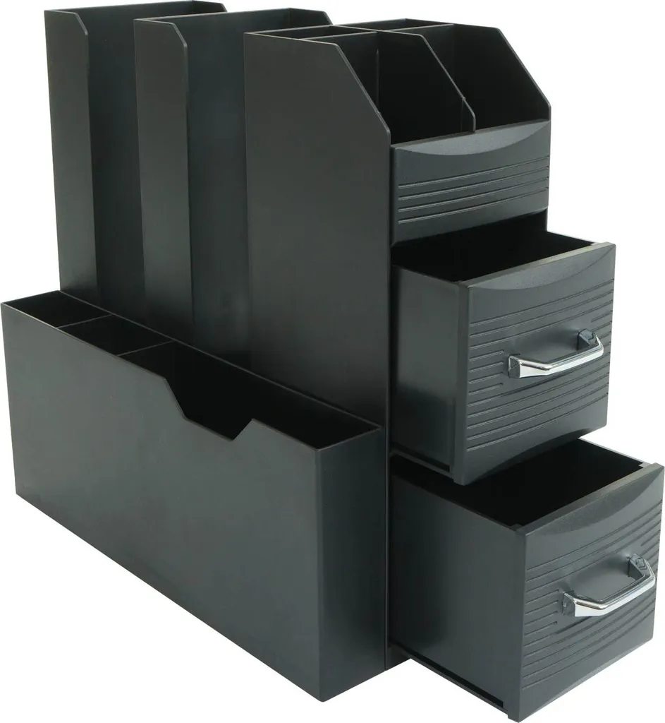 Boîte de rangement café 2 tiroirs compacte 29x14x33cm polyvalente