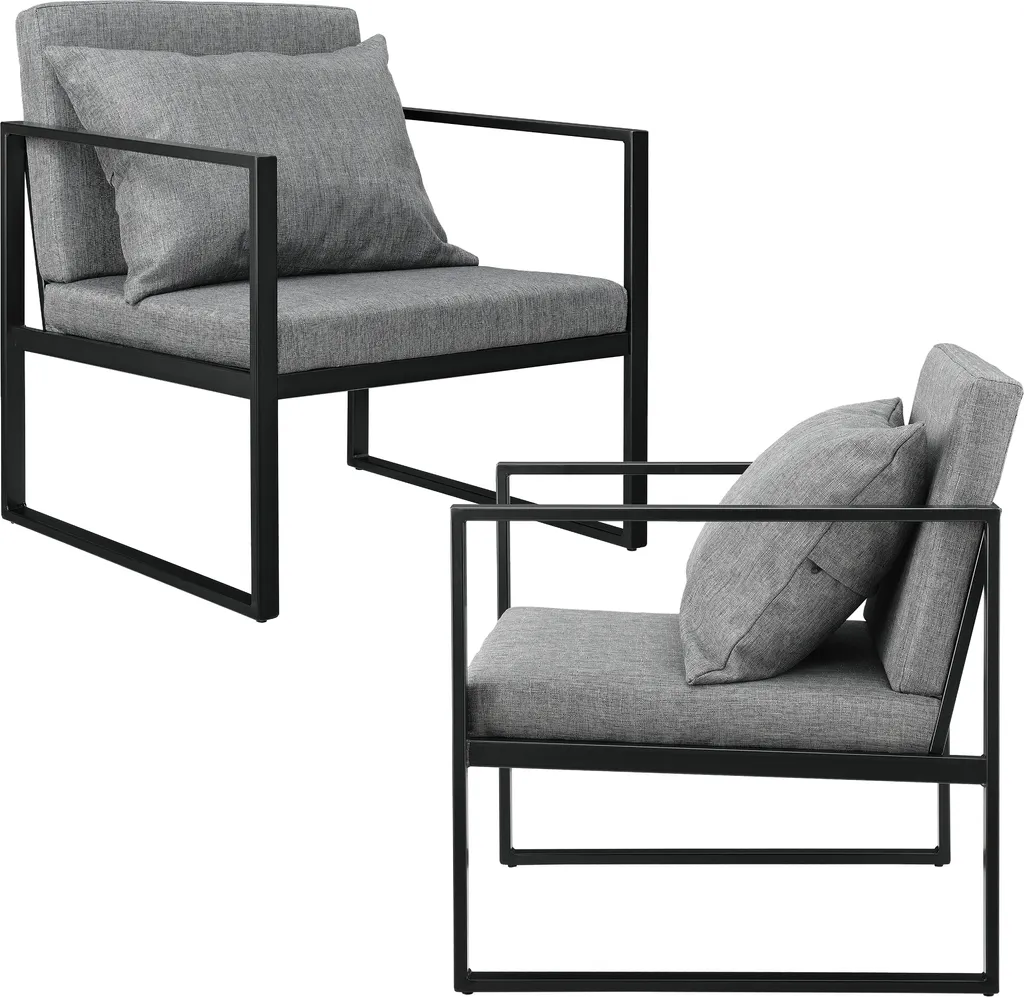 Fauteuil de Salon Confortable Gris Foncé AADC-1001 - Assise Moderne