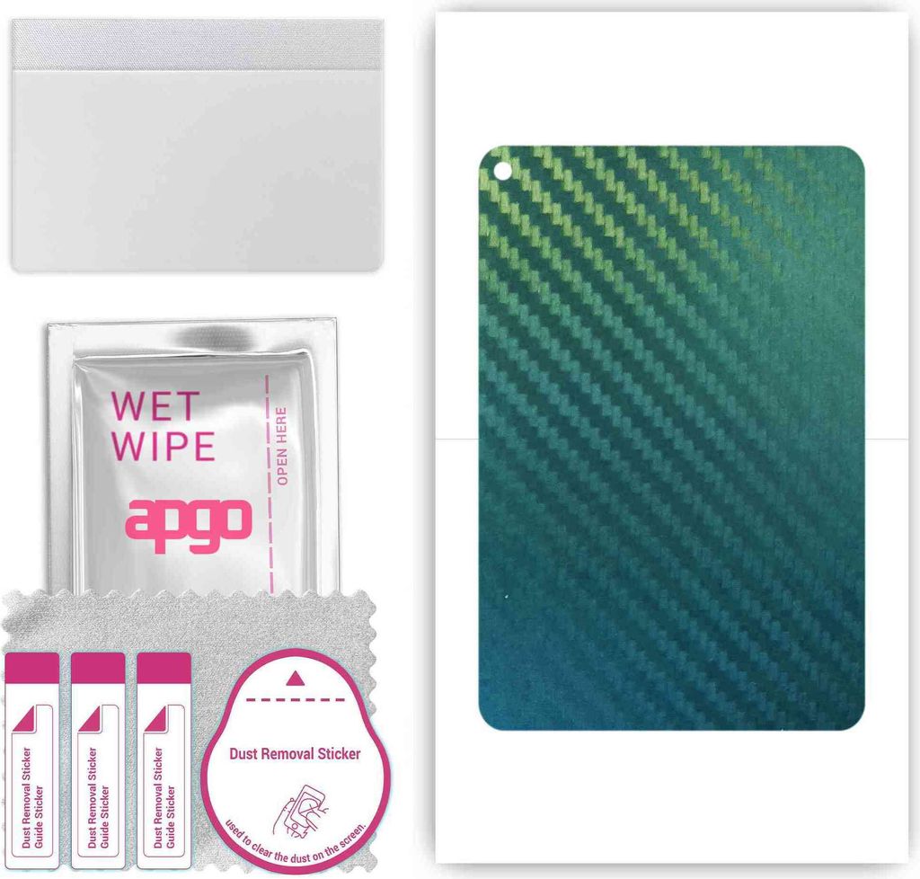 apgo Rückseite Schutzfolie, Skin, kompatibel mit Apple iPad mini 3, Hinten Displayschutzfolie aus Vinylfolie, kratzfest, einfache Montage - Kohlen...