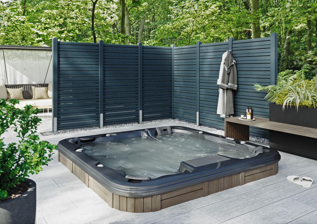 Design Rhombuszaun 90x180 cm Fichte anthrazit Produktbild 