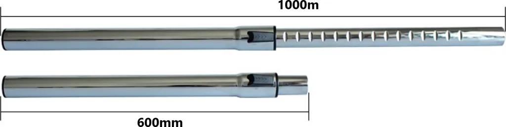 set di 2 tubi telescopici Ø 35 mm tubo per aspirapolvere estendibile da 600 a 1000 mm - Tubo di prolunga universale per tappeti e pavimenti duri - Tubo di ricambio cromato per aspirapolvere - Tubo di aspirazione con funzione a scatto - 2