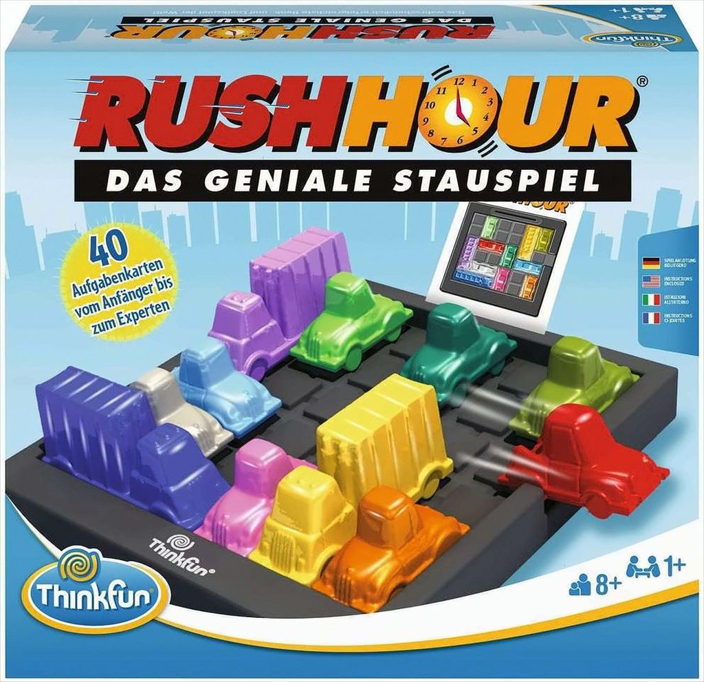 Rush Hour - Das geniale Stauspiel und bekannte Logikspiel von Thinkfun für Jungen und Mädchen ab 8 Jahren
