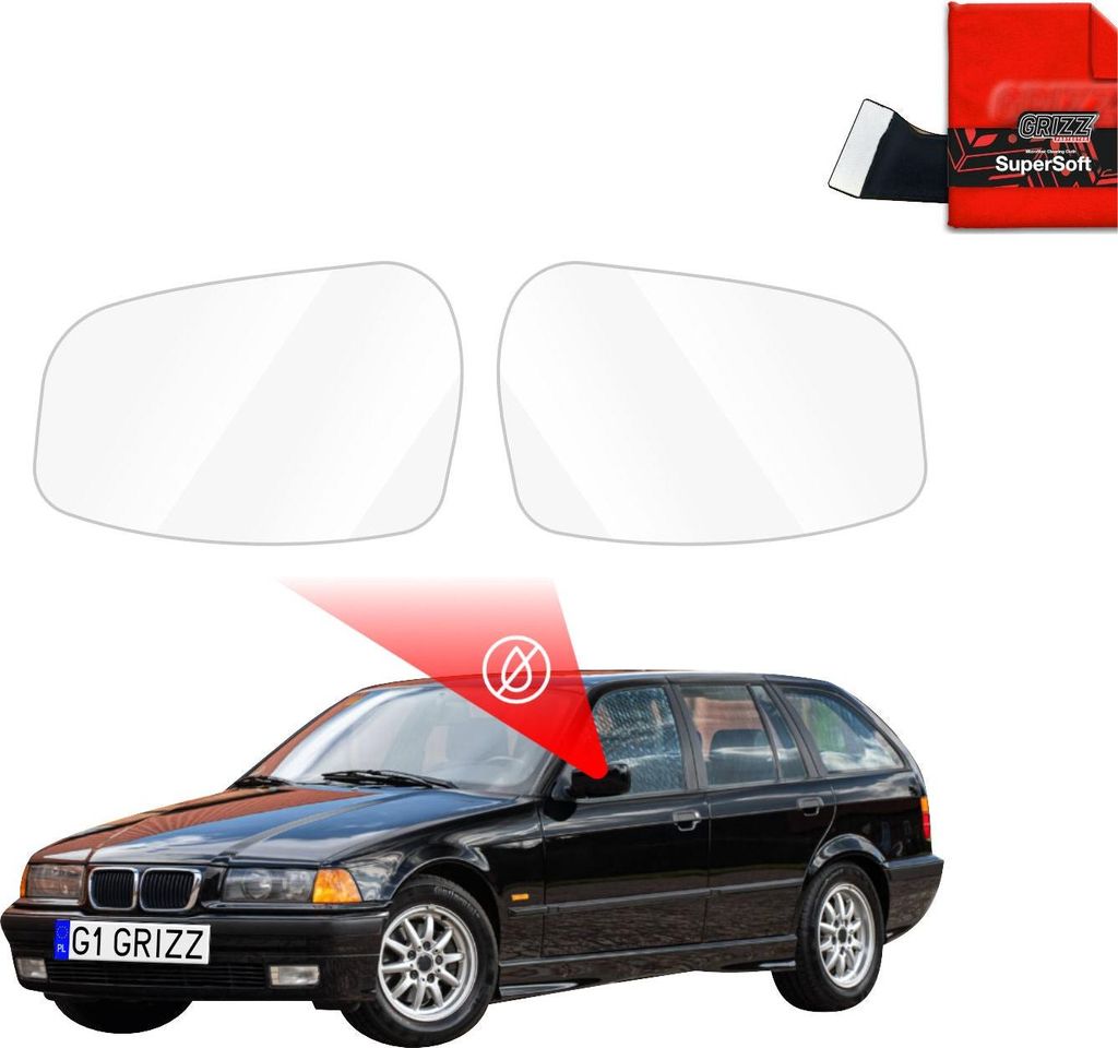 Regenschutzfolie Grizz Protector für Außenspiegel - BMW 3 E36 Kombi (1990-1999)