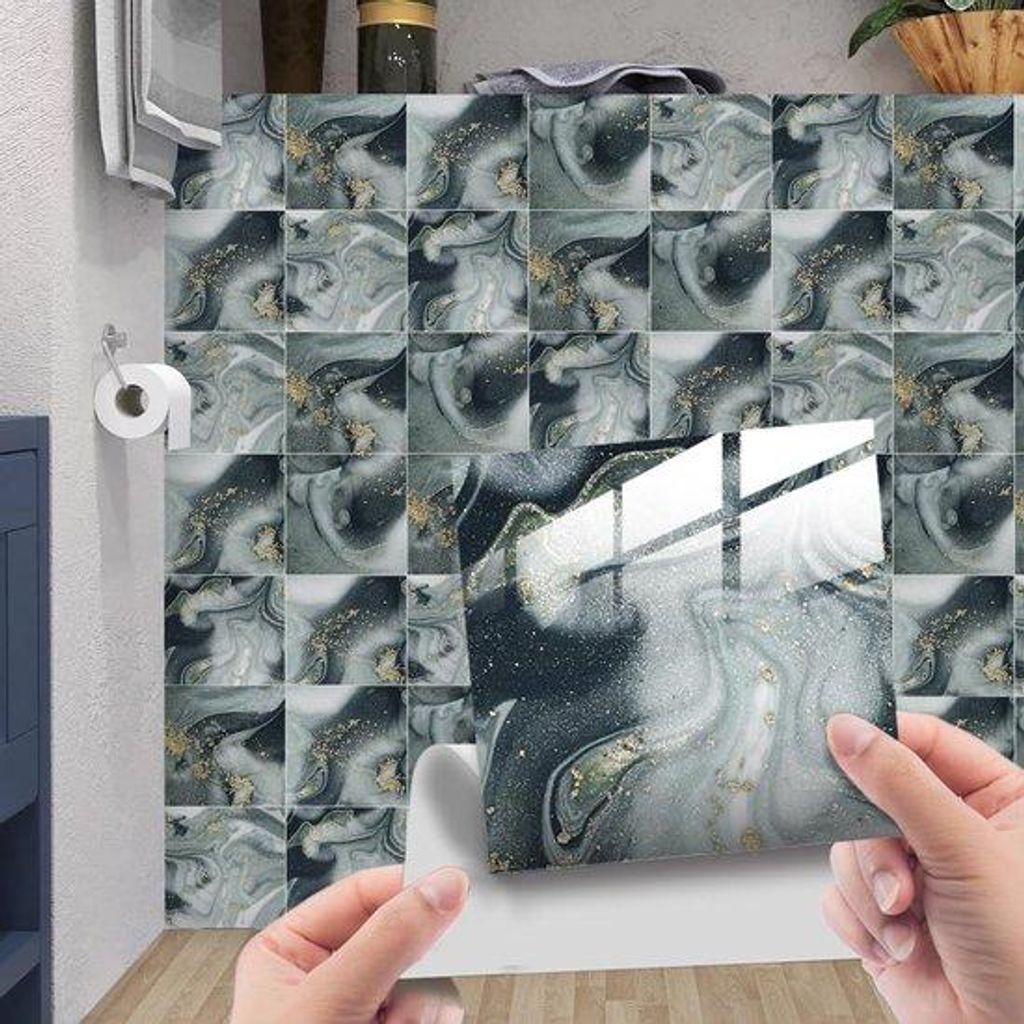 Marmer Effekt PVC Wandsticker 20x20cm selbstklebend wasserdicht