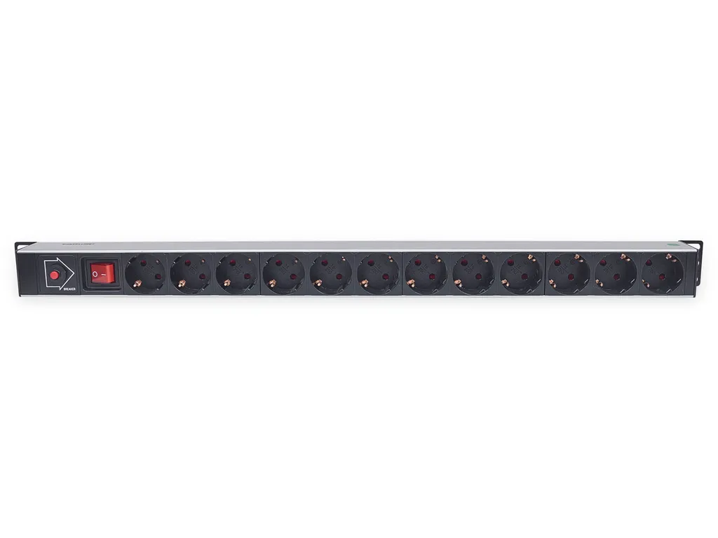Intellinet Bloc 12 Prises CEE 7/3 Montage Rack Vertical avec Disjoncteur