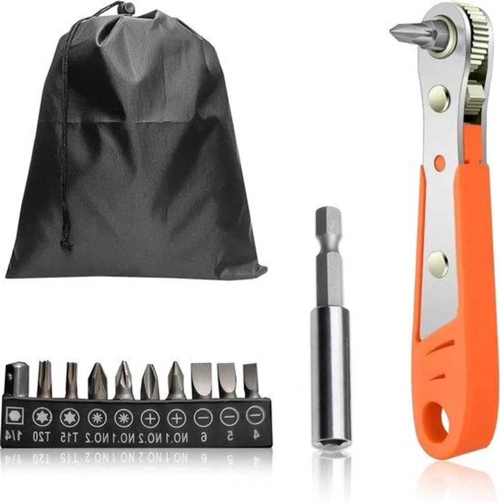 Tournevis à cliquet extensible pour espaces restreints - Kit 14 pcs