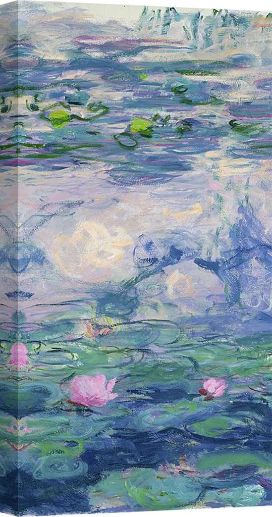 Ambiance Zen pour Salon - Tableau Monet Nymphéas II sur Toile 70x35 cm