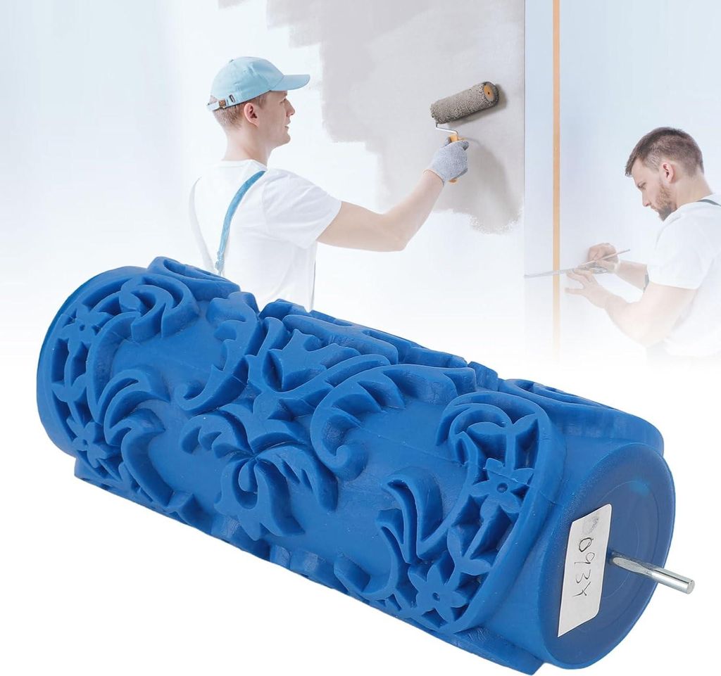Dekorativer Farbroller mit Muster - 5 x 2 x 2 Zoll - Textur Gummiroller für die Wanddekoration zu Hause - Rund wiederverwendbares multifunktionale...