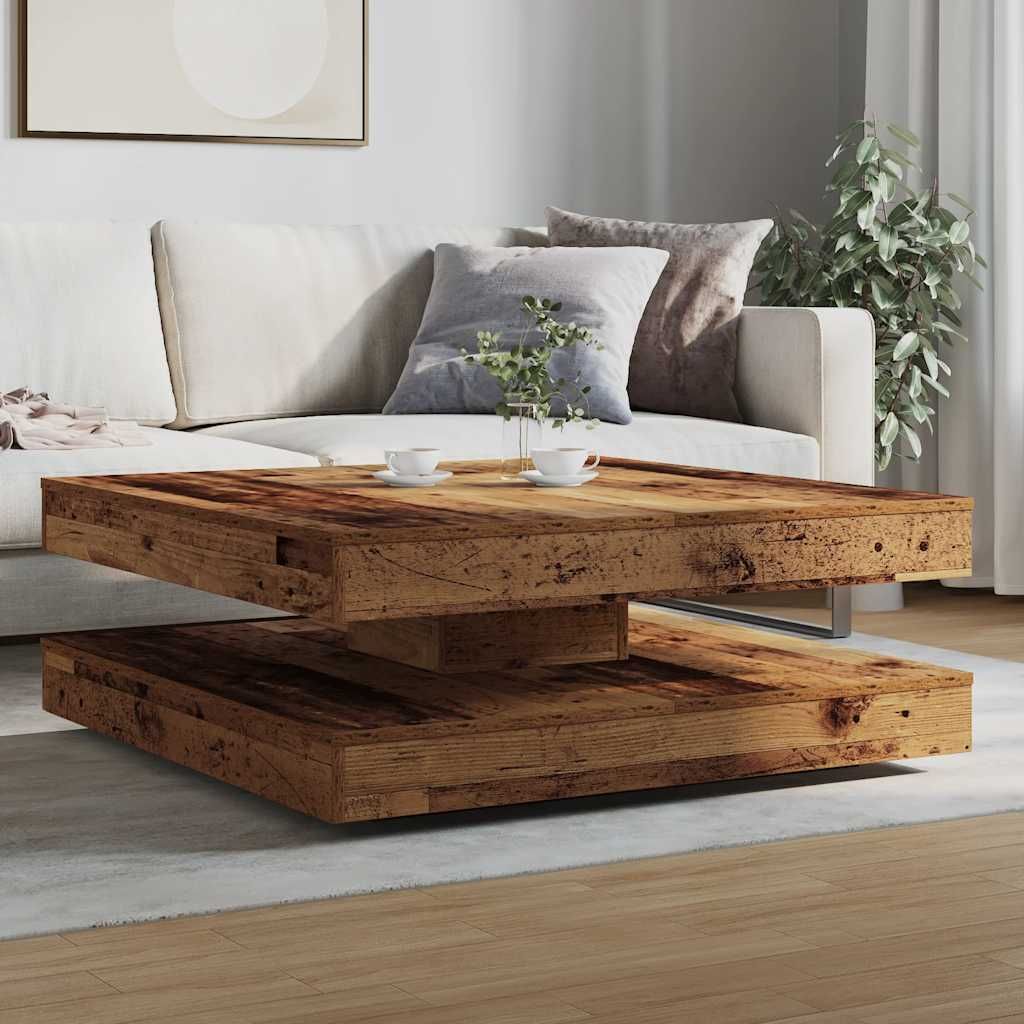 "Winterschlussverkauf "Couchtisch - CLORIS - Wohnzimmertisch - Robust und langlebig - 360-Grad Drehbar Altholz-Optik 90x90x34,5 cm - DEMöbel5338849
