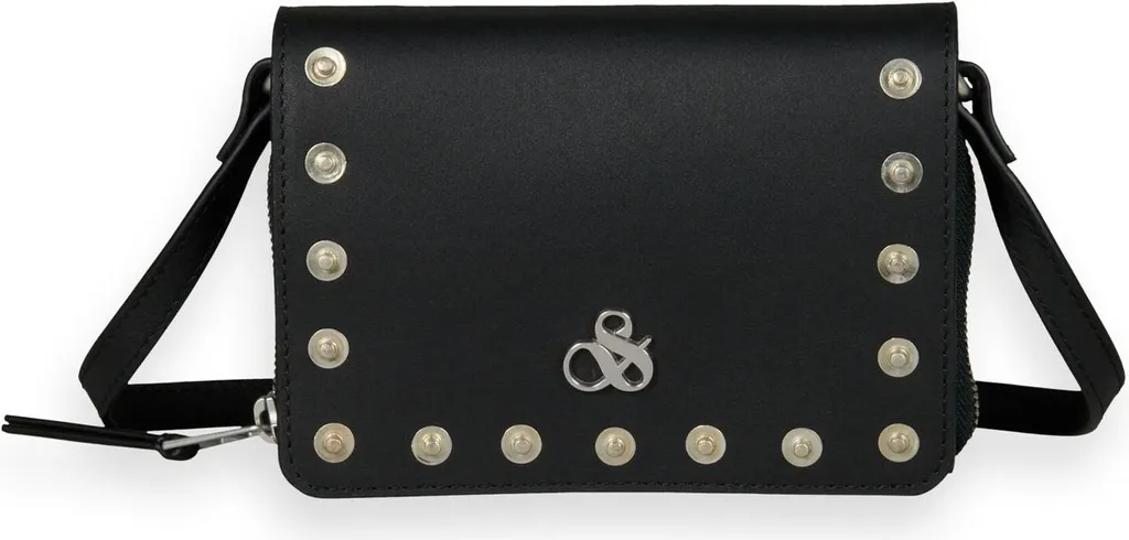 Sac de Soirée Porte-monnaie Bandoulière Cuir Noir pour Smartphone