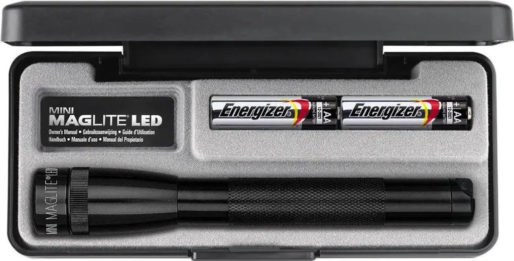 Lampe de Poche Maglite LED 2AA 17cm Noire Idéale Camping et Travaux