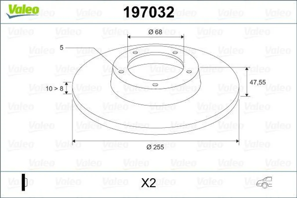 Disque de frein Valeo 197032 anti-vibration compatible Audi A6 4B2 C5