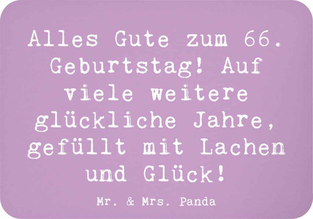 Mr. & Mrs. Panda magnet Spruch 66. Geburtstag Glückwünsche - Lavendeltraum - Geschenk, handgefertigte Geschenke, dekorative Tasse, 66 Jahre feier...