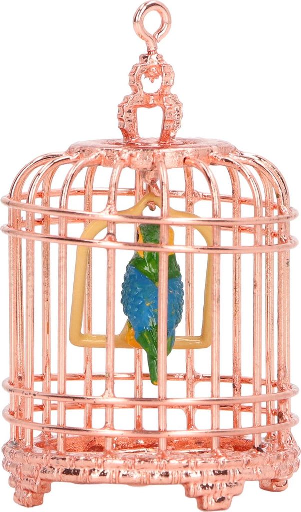 1/12 Metall-Puppenhaus-Vogelkäfig, Miniatur-Vogelkäfig für 1/6, Dekoration, Fotografie-Requisite, Roségold