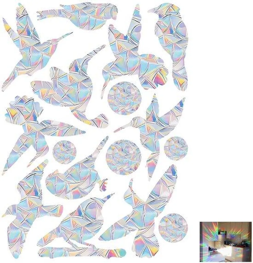 Stickers électrostatiques anti-collision pour vitres et oiseaux Prisma