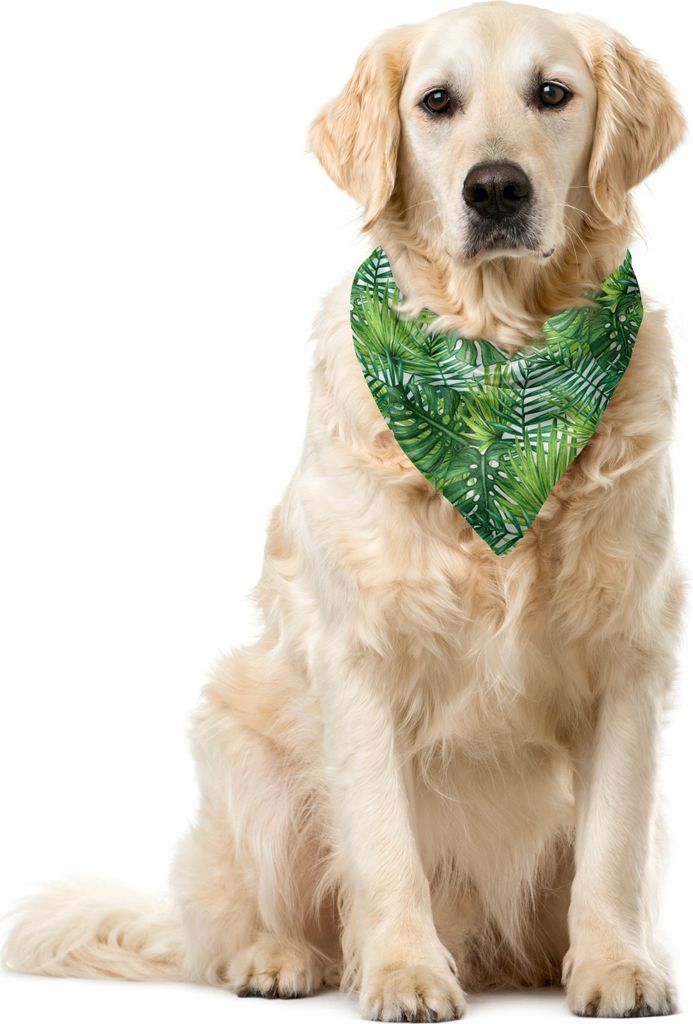 ABAKUHAUS Blatt Haustier Bandana, Baum-Blätter Aquarell, 55x55 cm, Hellgrün Dunkelgrün