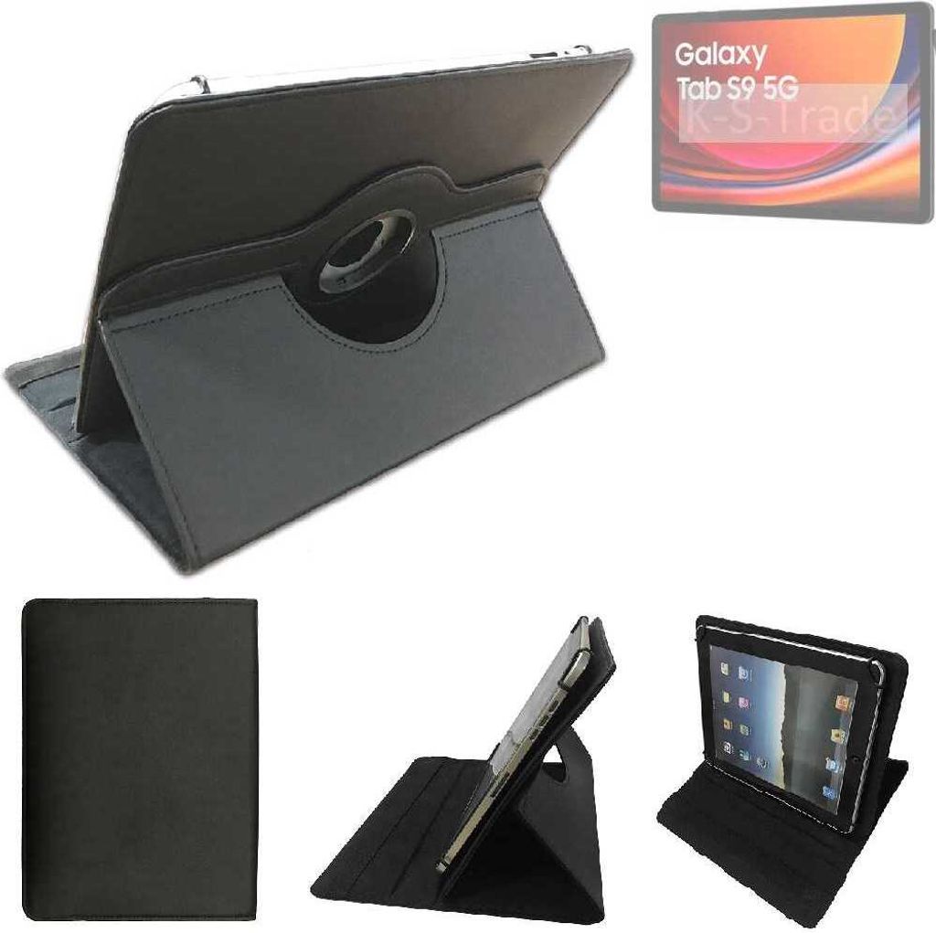 High quality kompatibel mit Samsung Galaxy Tab S9 5G Schutz Hülle 360° Tablet Case Schutzhülle Flip Cover schwarz. Tablet Hülle drehbar