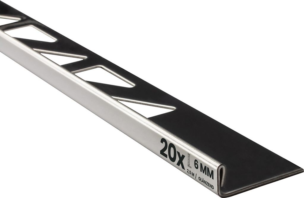 20x L-Profil Edelstahlschiene Fliesenschiene Fliesenprofil L250cm 6mm glänzend