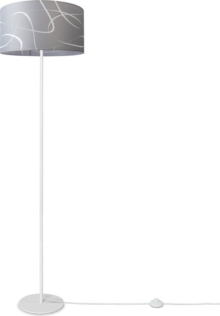 Stehlampe Wohnzimmer Lampenschirm Stoff Stehleuchte Leselampe Abstrakt Vintage