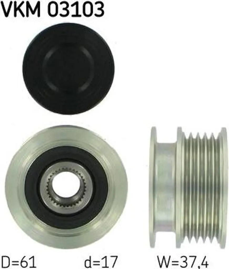 Poulie alternateur débrayable 038903119Q pour moteurs Polo et Arosa