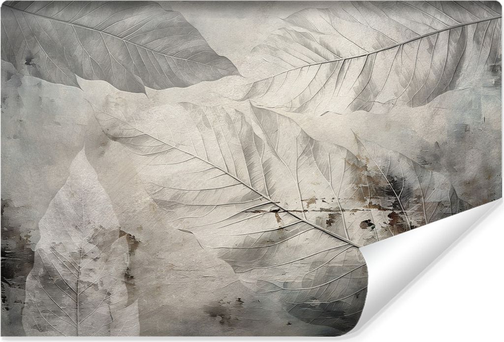 Muralo Vlies Fototapete BLÄTTER Beton Abstraktion Wandtapete Für Wohnzimmer Büro Br. 104cm x Hö. 70.5cm