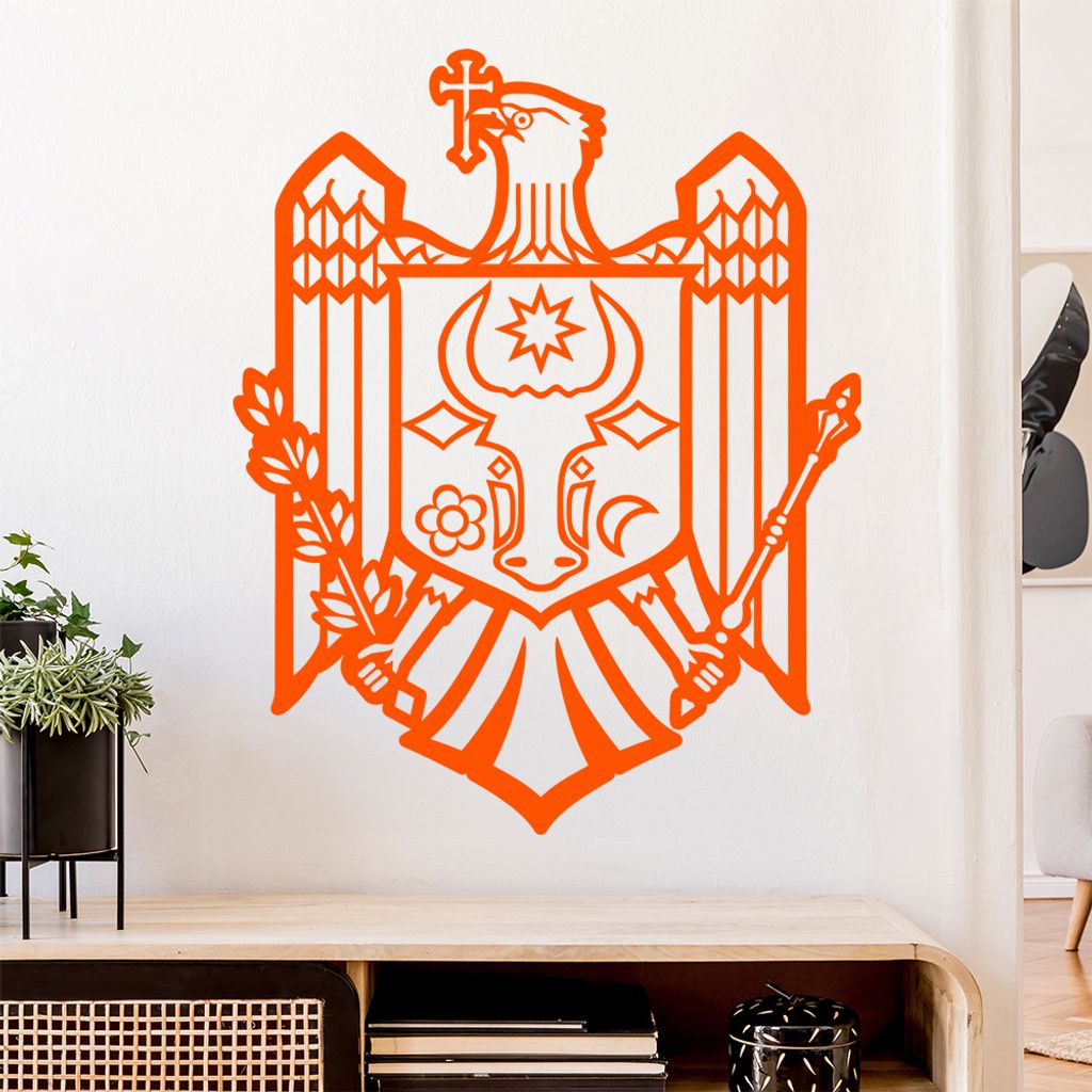 Moldawien Wappen Wandtattoo Wandaufkleber Wall Sticker - Dekoration, Küche, Wohnzimmer, Schlafzimmer, Badezimmer