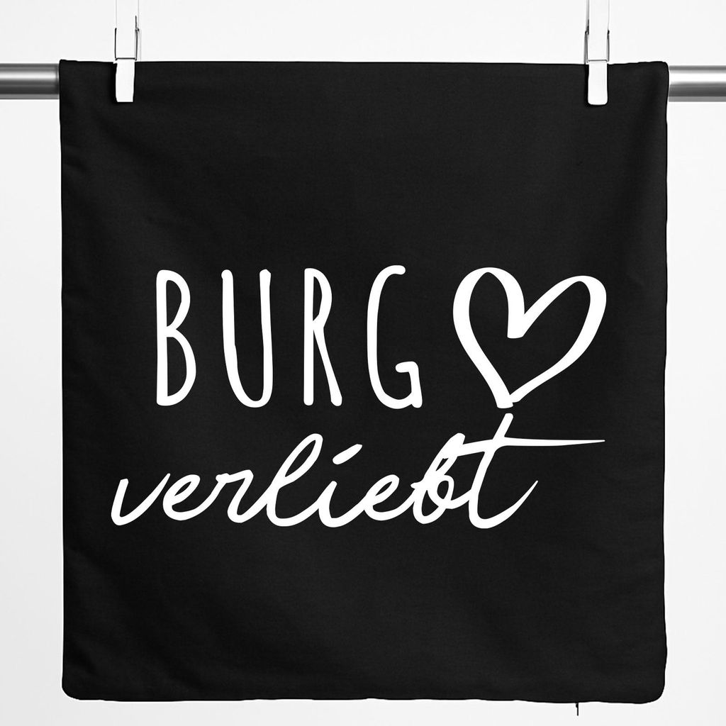 Huuraa Kissenbezug Burg verliebt 40x40cm Black Baumwolle Produktbild 